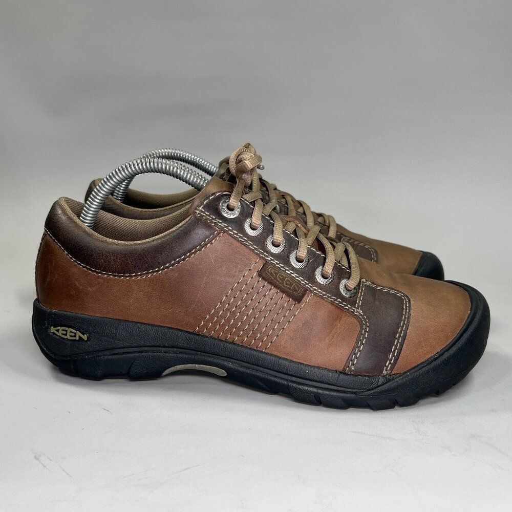 Keen Austin Shoes Men's Size 8.5 Brown Leather Comfort Hybrid Hiking Sneakers